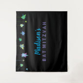 HANGING HEBREW LETTERS Bat Bar Mitzvah Foto Op Ba Wandteppich (Vorderseite)