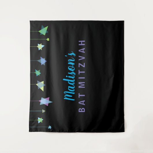 HANGING HEBREW LETTERS Bat Bar Mitzvah Foto Op Ba Wandteppich (Vorderseite)