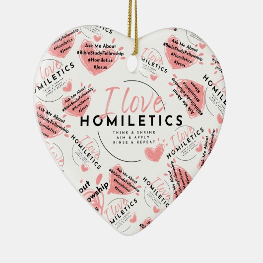 Hanging Homiletics Heart Keramik Ornament (Rechts)