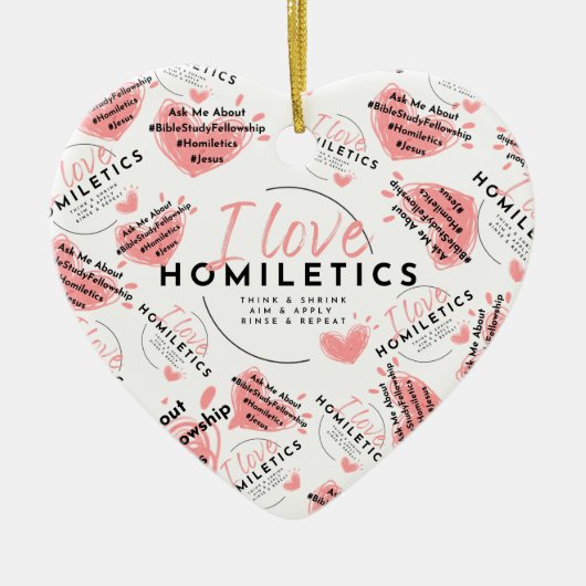Hanging Homiletics Heart Keramik Ornament (Vorne)