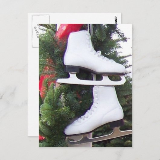 Hanging Ice Skate Postkarte (Vorne/Hinten)