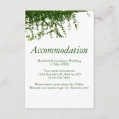 Hanging Ivy Greenery Hochzeitsunterkunft Begleitkarte (Vorderseite)