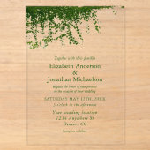 Hanging Ivy Greenery Wedding Acryleinladungen (Vorderseite)