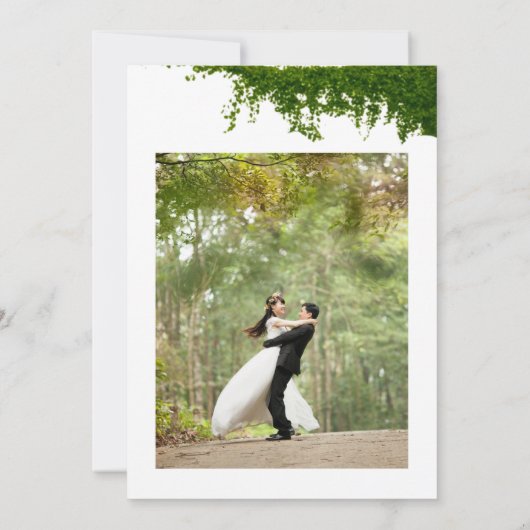 Hanging Ivy Greenery Wedding Dankeskarte (Rückseite)