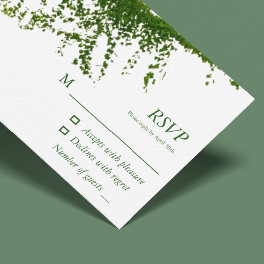 Hanging Ivy Greenery Wedding RSVP Karte
