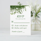 Hanging Ivy Greenery Wedding RSVP Karte (Stehend Vorderseite)