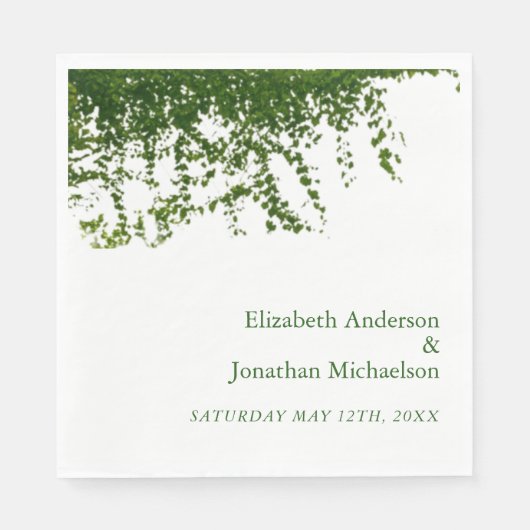 Hanging Ivy Greenery Wedding Serviette (Vorderseite)