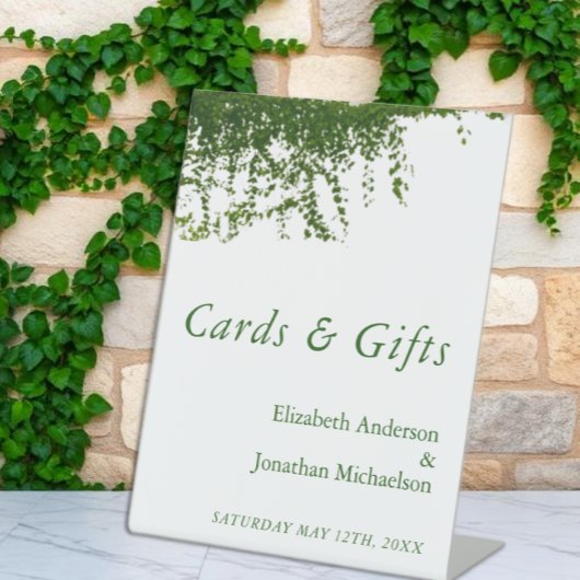 Hanging Ivy Greenery Wedding Sockelschild