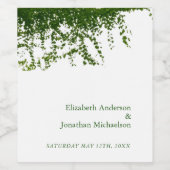 Hanging Ivy Greenery Wedding Weinetikett (Einzelnes Label)