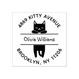 Hanging Kitten Cartoon Cat Lovers Rücksendeadresse Gummistempel