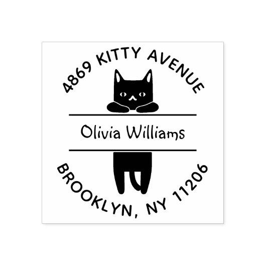 Hanging Kitten Cartoon Cat Lovers Rücksendeadresse Gummistempel (Prägung)
