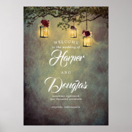 Hanging Lanterns Dreamy Wedding Willkommenszeichen Poster