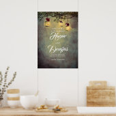 Hanging Lanterns Dreamy Wedding Willkommenszeichen Poster (Küche)