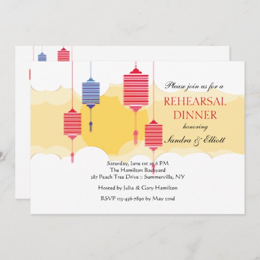 Hanging Lanterns Einladung (Vorne/Hinten)