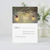 Hanging Lanterns Romantische Hochzeit im Herbst UA RSVP Karte (Stehend Vorderseite)