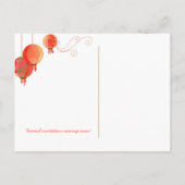 Hanging Lanterns Wedding Foto Save the Date Ankündigungspostkarte (Rückseite)