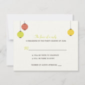 Hanging Lanterns Wedding RSVP Card (Vorderseite)