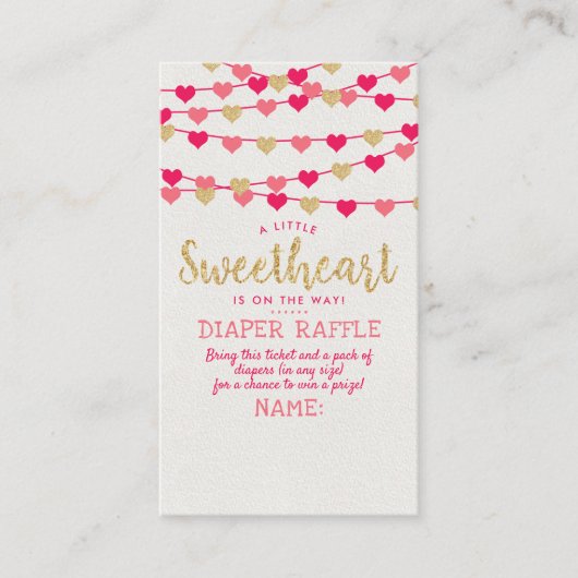 Hanging Liebe Herz Kleine Sweetheart Baby Dusche Begleitkarte (Vorderseite)