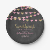 Hanging Liebe Herz Kleine Sweetheart Baby Dusche Pappteller (Vorderseite)