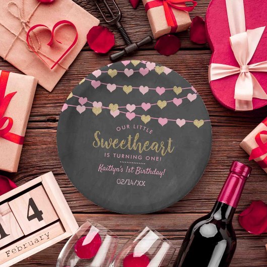 Hanging Liebe Herz Little Sweetheart Geburtstag Pappteller