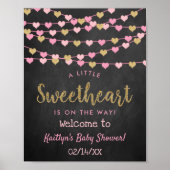 Hanging Liebe Herz Sweetheart Babydusche Willkomme Poster (Vorne)