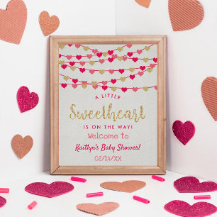 Hanging Liebe Herz Sweetheart Babydusche Willkomme Poster