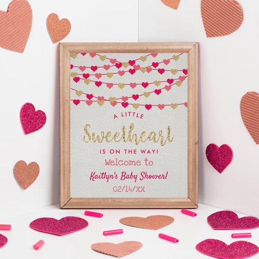 Hanging Liebe Herz Sweetheart Babydusche Willkomme Poster