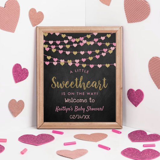 Hanging Liebe Herz Sweetheart Babydusche Willkomme Poster