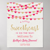 Hanging Liebe Herz Sweetheart Babydusche Willkomme Poster (Vorne)