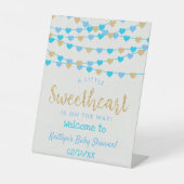 Hanging Liebe Herz Sweetheart Babydusche Willkomme Sockelschild (Vorderseite)