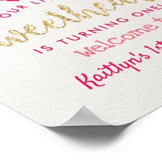 Hanging Liebe Herzlich Willkommen bei Sweetheart G Poster (Ecke)