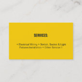 Hanging Light Bulb Icon Electrician Business Card Visitenkarte (Rückseite)