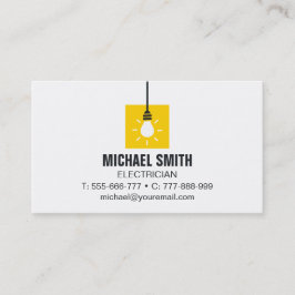 Hanging Light Bulb Icon Electrician Business Card Visitenkarte