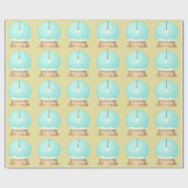 Hanging lightbulb Snowglobe niedlich gelb blau Geschenkpapier (Flach)