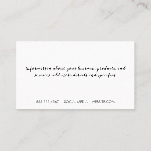 Hanging Lights Visitenkarte (Rückseite)