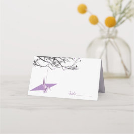 Hanging Lilac Origami Paper Cranes Asian Wedding Platzkarte