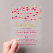 Hanging Love Hearts Little Sweetheart Baby Shower Acryleinladungen (Insitu (Handheld))