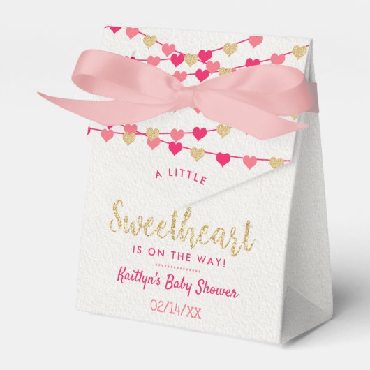 Hanging Love Hearts Little Sweetheart Baby Shower Geschenkschachtel (Vorderseite)