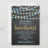 Hanging Love Hearts Little Sweetheart Birthday Dankeskarte (Vorderseite)