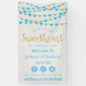 Hanging Love Hearts Sweetheart Birthday Welcome Banner (Vertikal)