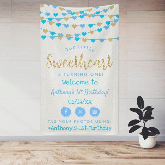 Hanging Love Hearts Sweetheart Birthday Welcome Banner