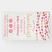 Hanging Love Hearts Sweetheart Birthday Welcome Banner (Horizontal)
