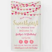 Hanging Love Hearts Sweetheart Birthday Welcome Banner (Vertikal)