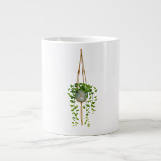 Hanging Macrame Plant Holder Boho Mug Jumbo-Tasse