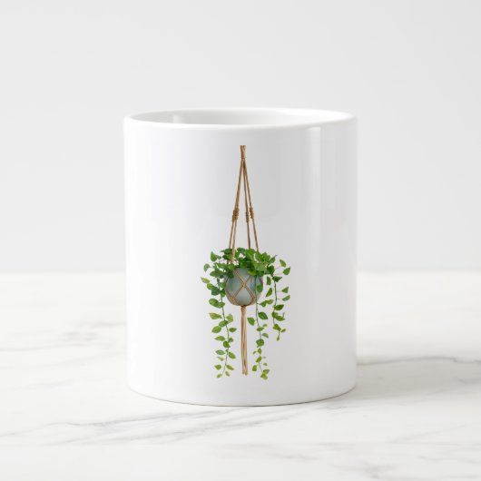 Hanging Macrame Plant Holder Boho Mug Jumbo-Tasse (Vorderseite)