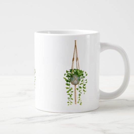 Hanging Macrame Plant Holder Boho Mug Jumbo-Tasse (Rechts)