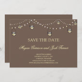 Hanging Mason Jars auf String of Lights STD Save The Date (Vorne/Hinten)