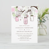 Hanging Mason Jars Wedding Einladung (Stehend Vorderseite)