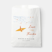 Hanging Orange Origami Paper Crane Asian Wedding Geschenktütchen (Vorderseite)