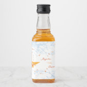 Hanging Orange Origami Paper Cranes Asiatische Hoc Alkoholflaschenetikett (Vorderseite)